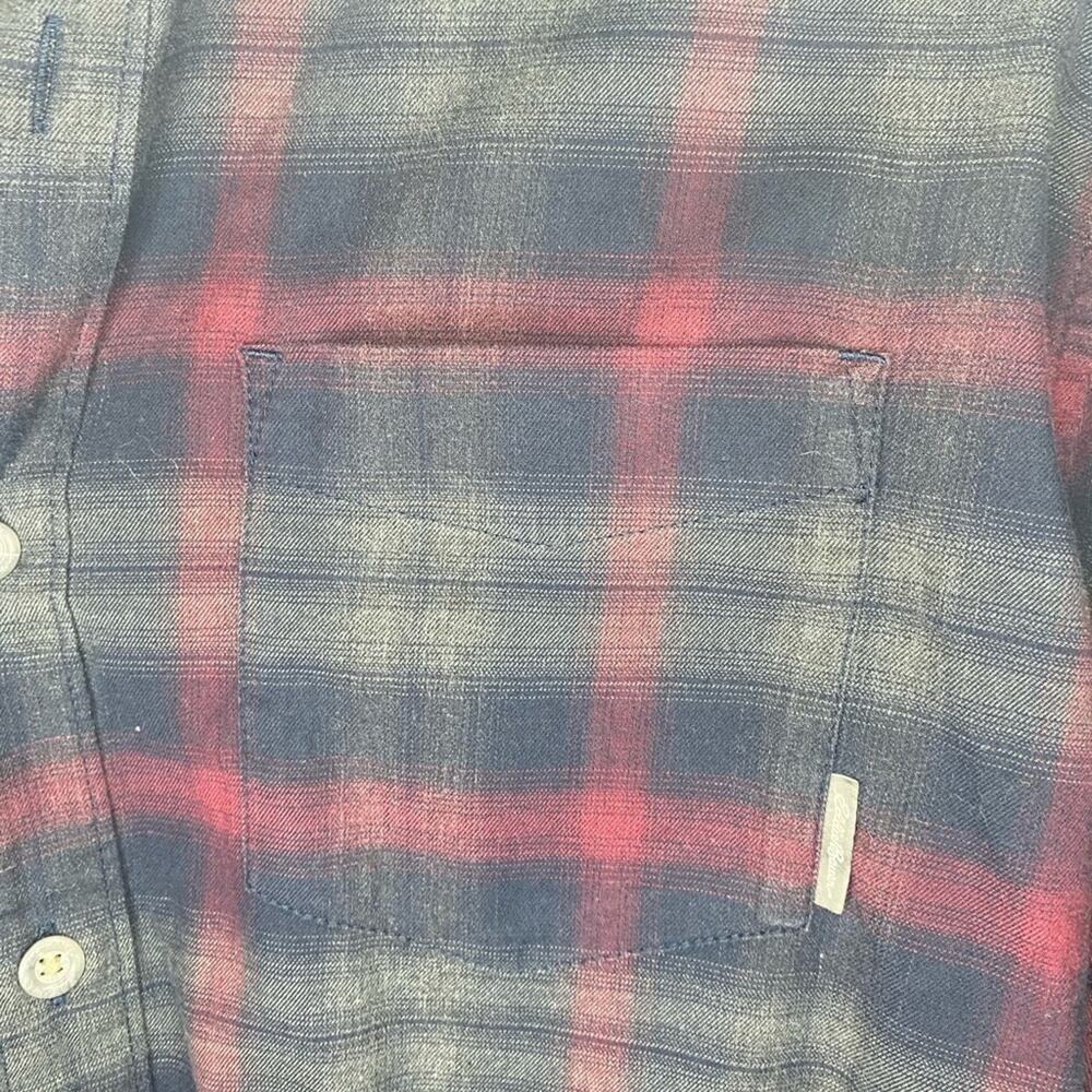 Eddie Bauer Blue Plaid Classic Fit Button Down Cotton Blend Long Sleeve Shirt - Picture 4 of 6